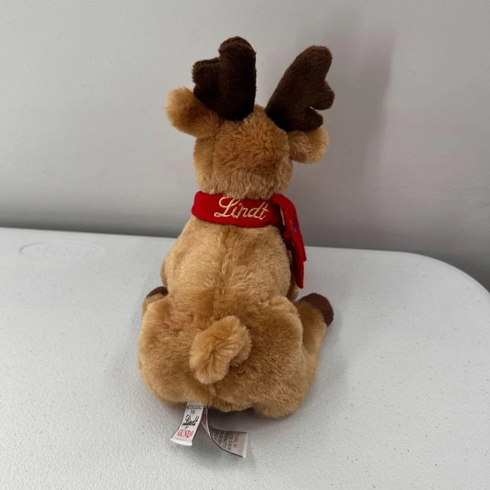 Lindt By Gund Plush Reindeer Brown & Red Holiday Toy Collectible Christmas Scarf